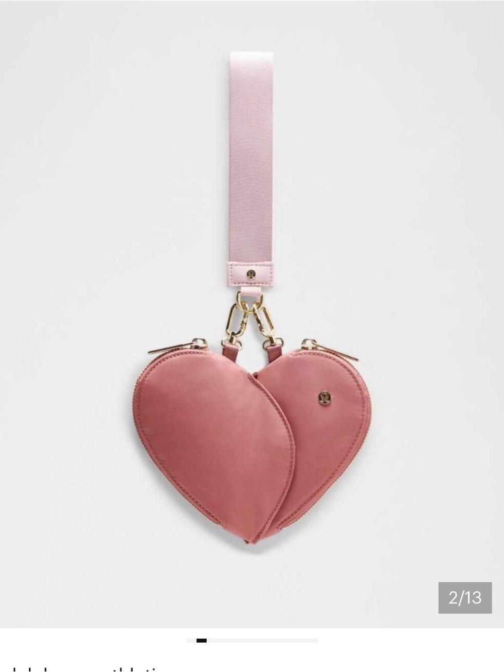 Lululemon Pink Heart Wristlet Bag